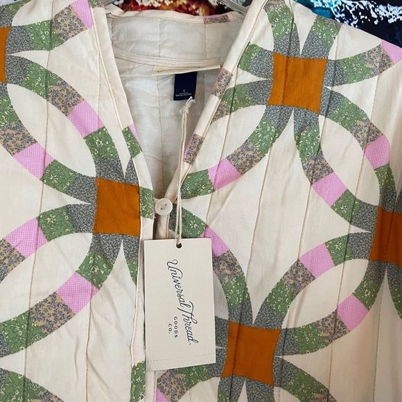 NWT Universal Thread Women's Quilted Jacket Small Cream Ring Button Up Pockets - Picture 4 of 7